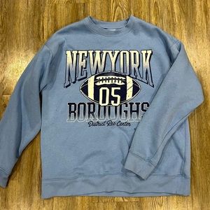 Light blue crewneck fleece sweatshirt